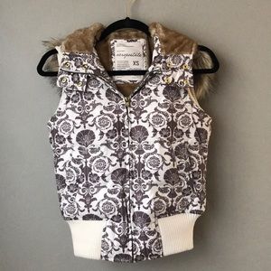 Aeropostale faux fur hooded vest